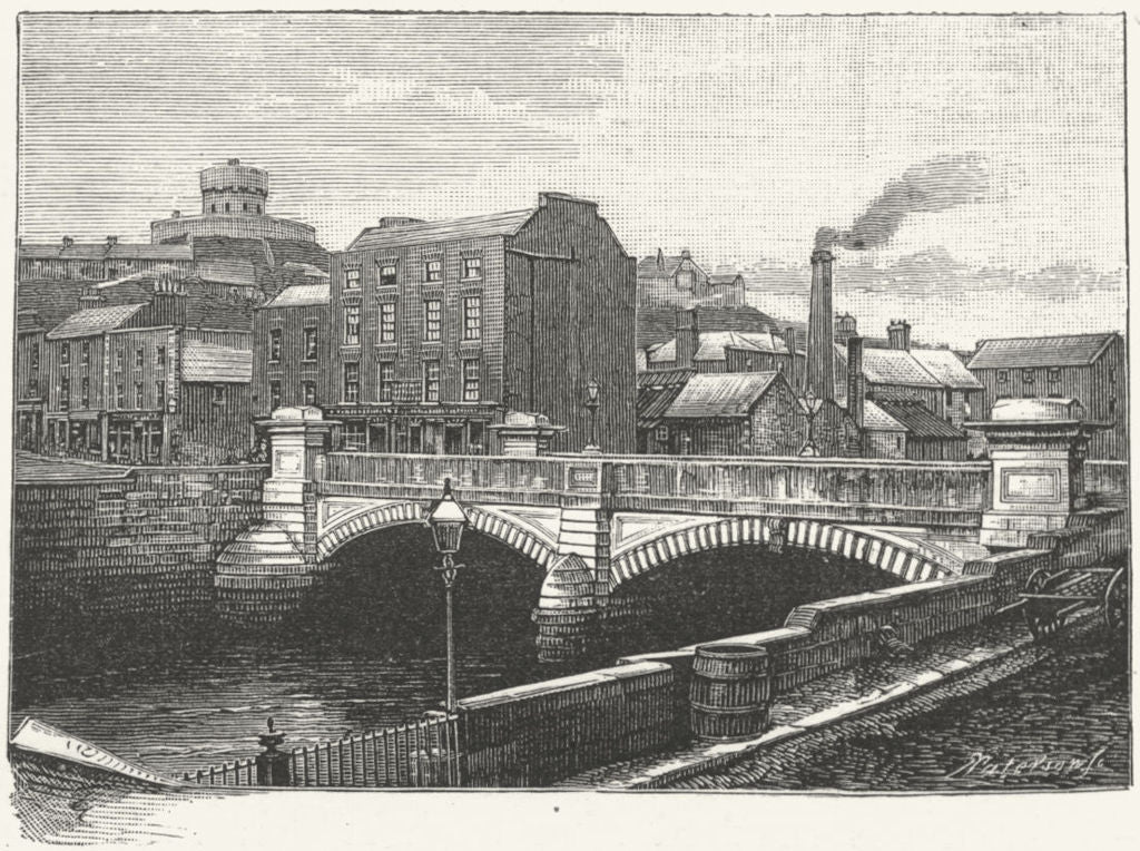 IRELAND. Bridge, Drogheda 1888 old antique vintage print picture